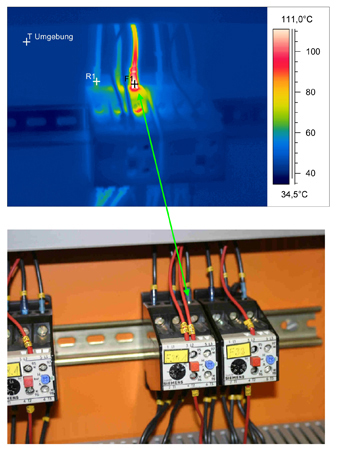 Thermogramm 1 einer Elektrothermografie