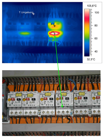 Thermogramm 2 einer Elektrothermografie