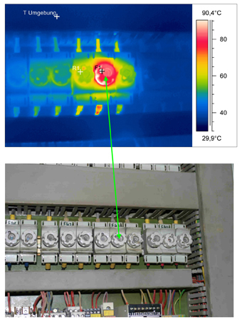 Thermogramm 3 einer Elektrothermografie